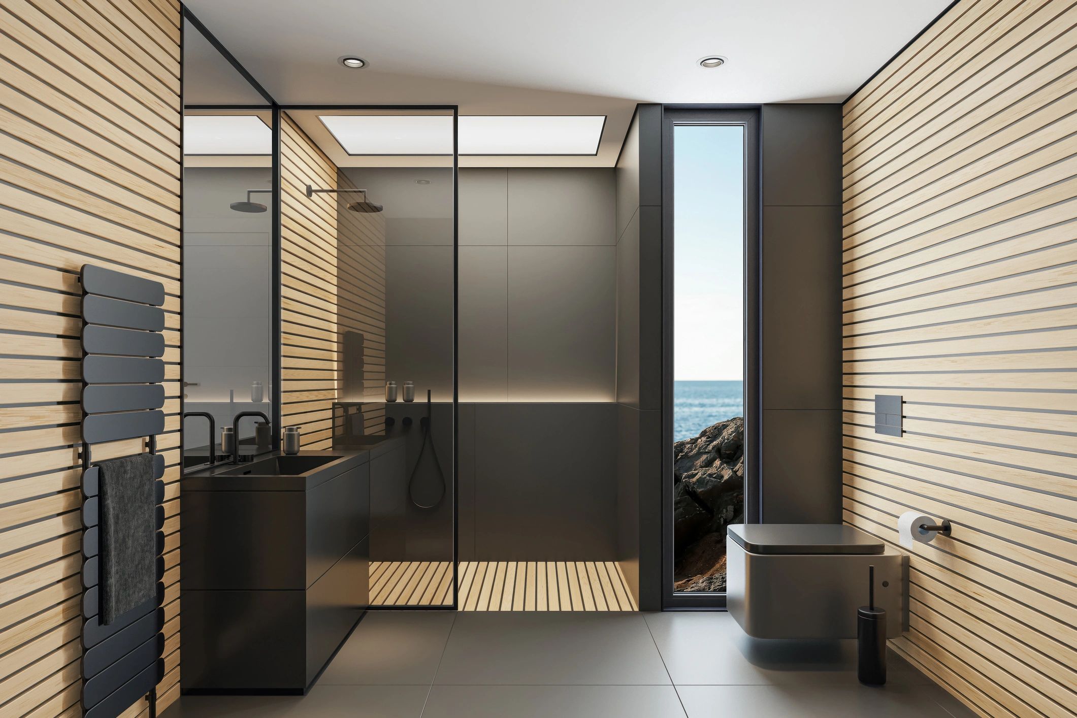 Professional installation of a frameless shower screen in a modern bathroom